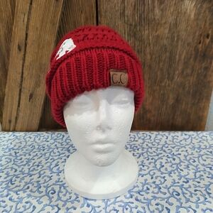 Red Knit Womens Beanie